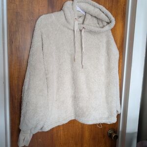 Old Navy Cream Fleece Hooded Sweater